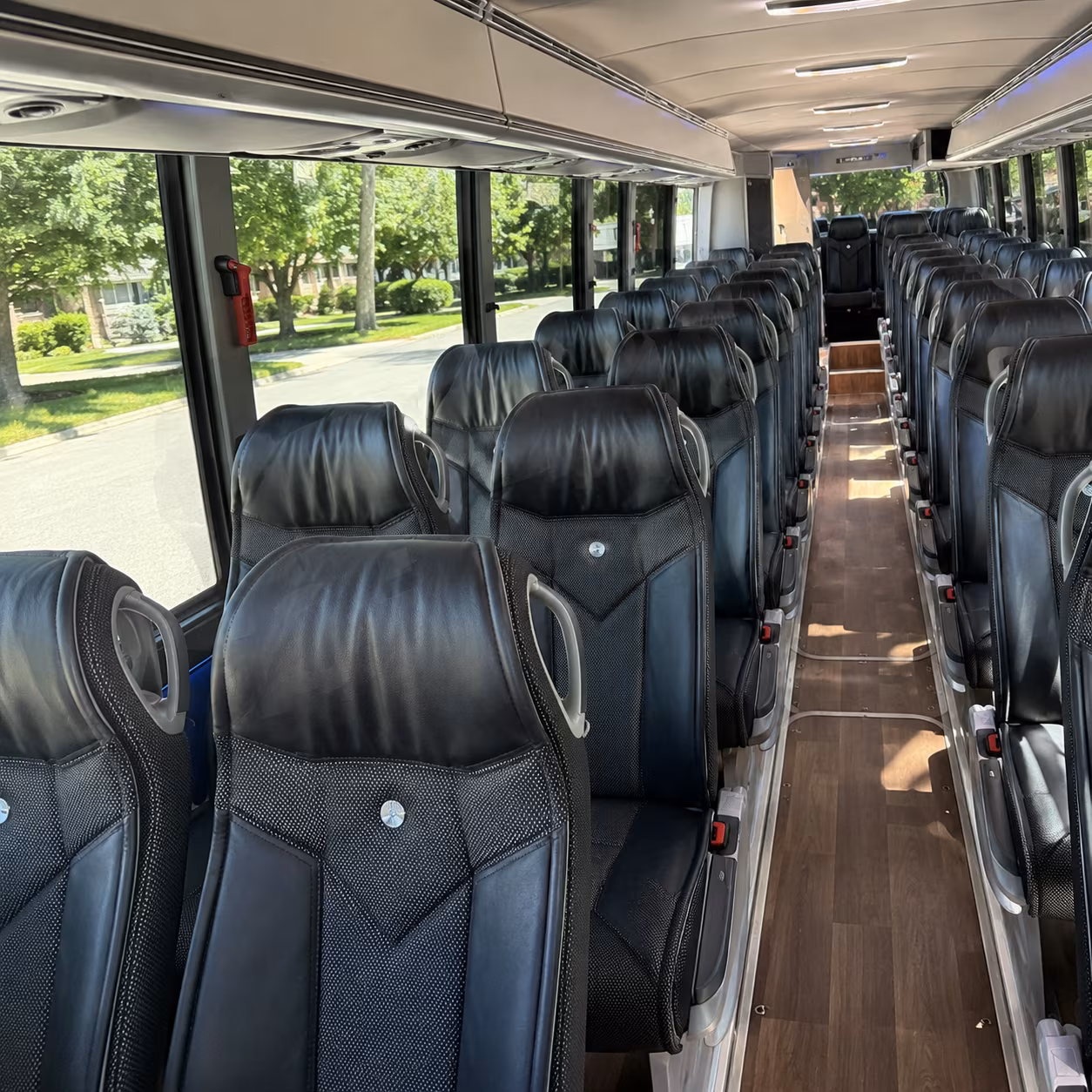 montgomery 40 passenger charter bus inside