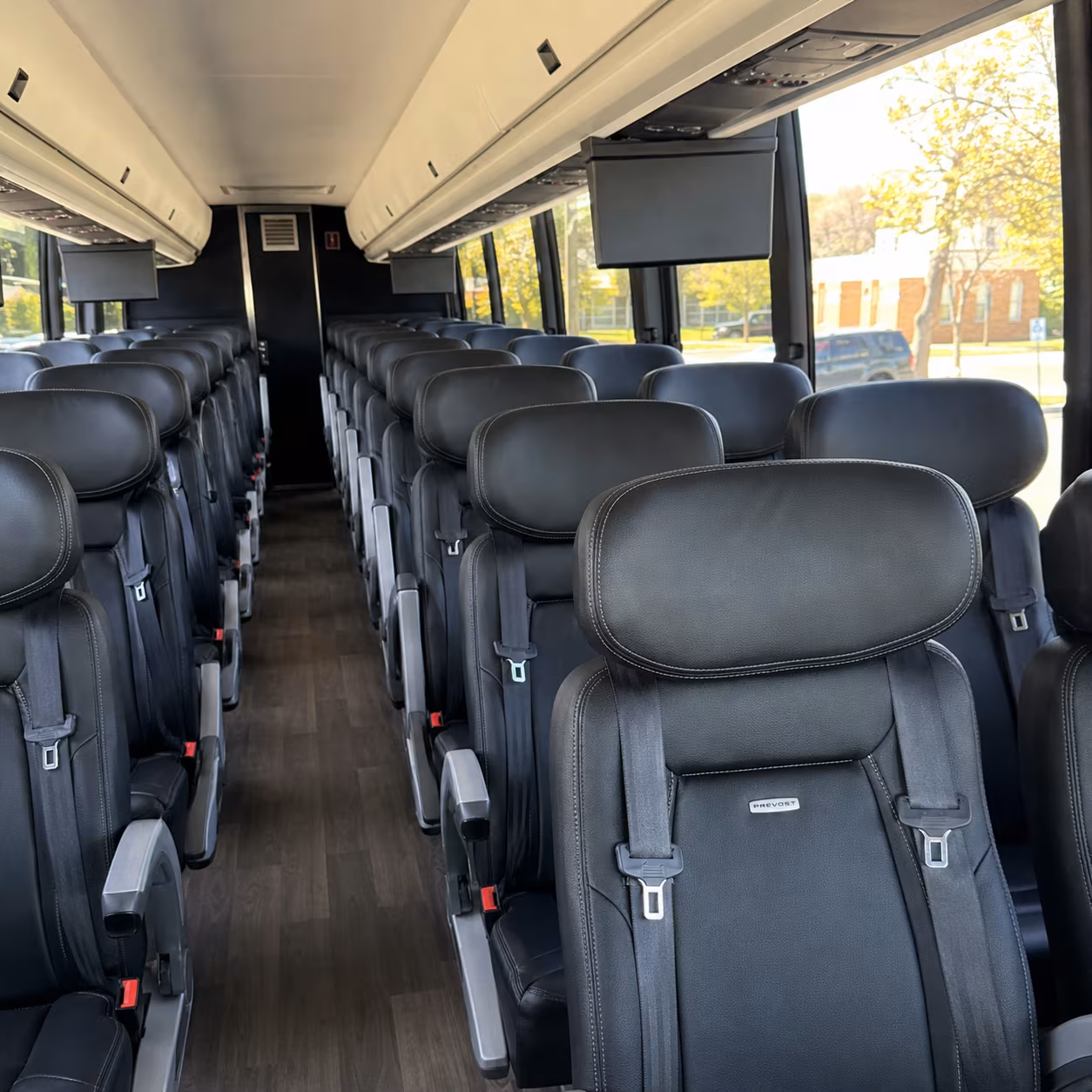 montgomery 45 passenger charter bus inside