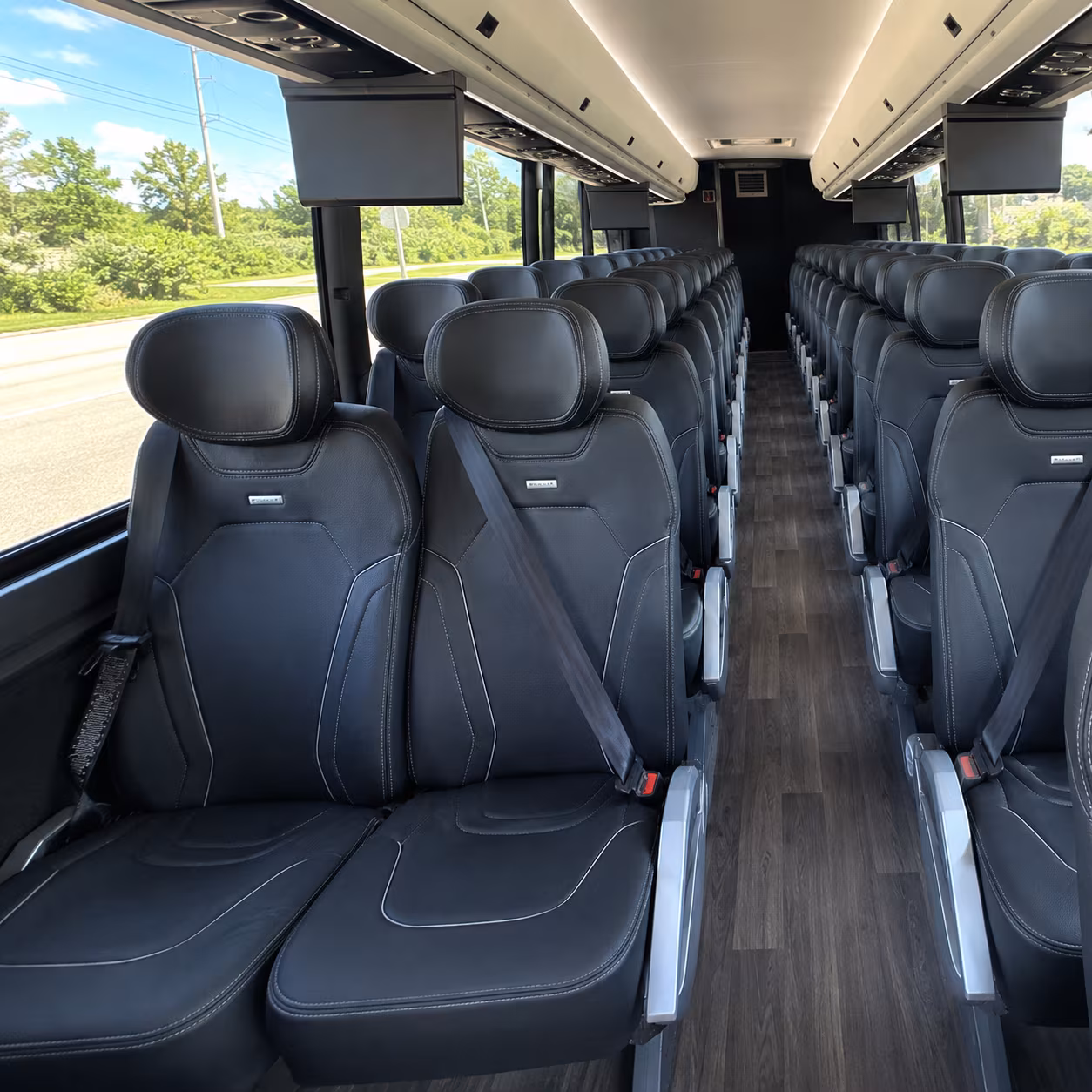 montgomery 47 passenger charter bus inside